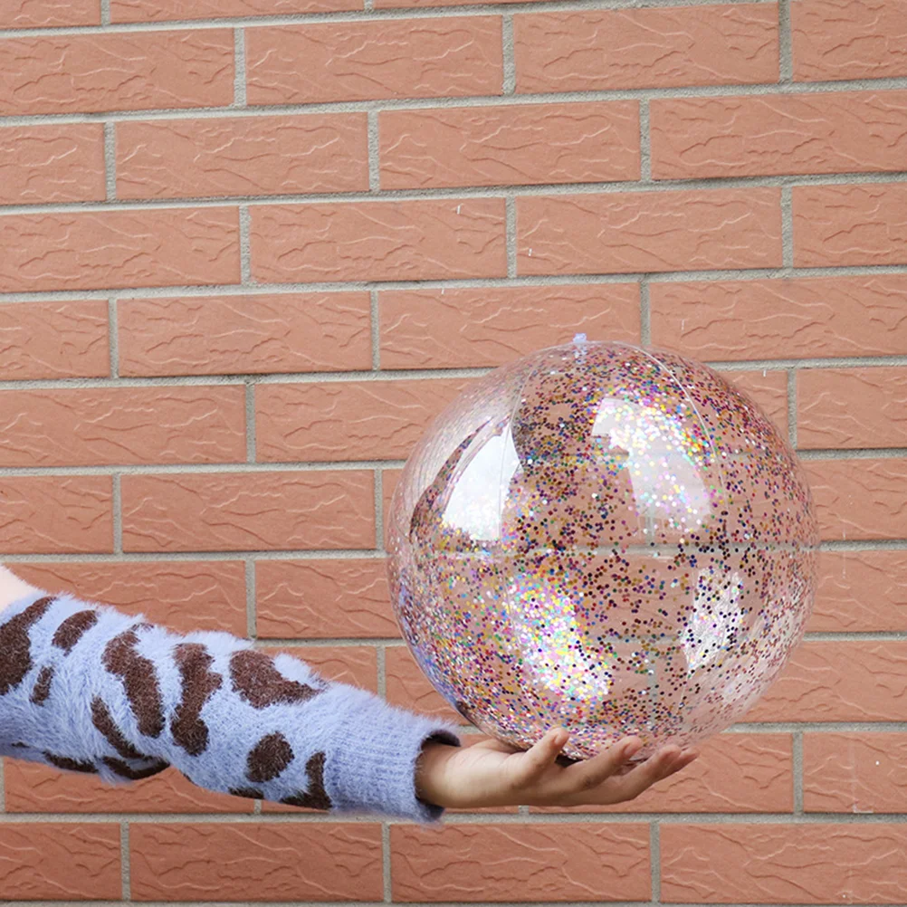 

Transparent Sequin Inflatable Ball Summer Funny Water Fun Play Beach Ball Pool Ball Party Favor for Kids Children(25cm)