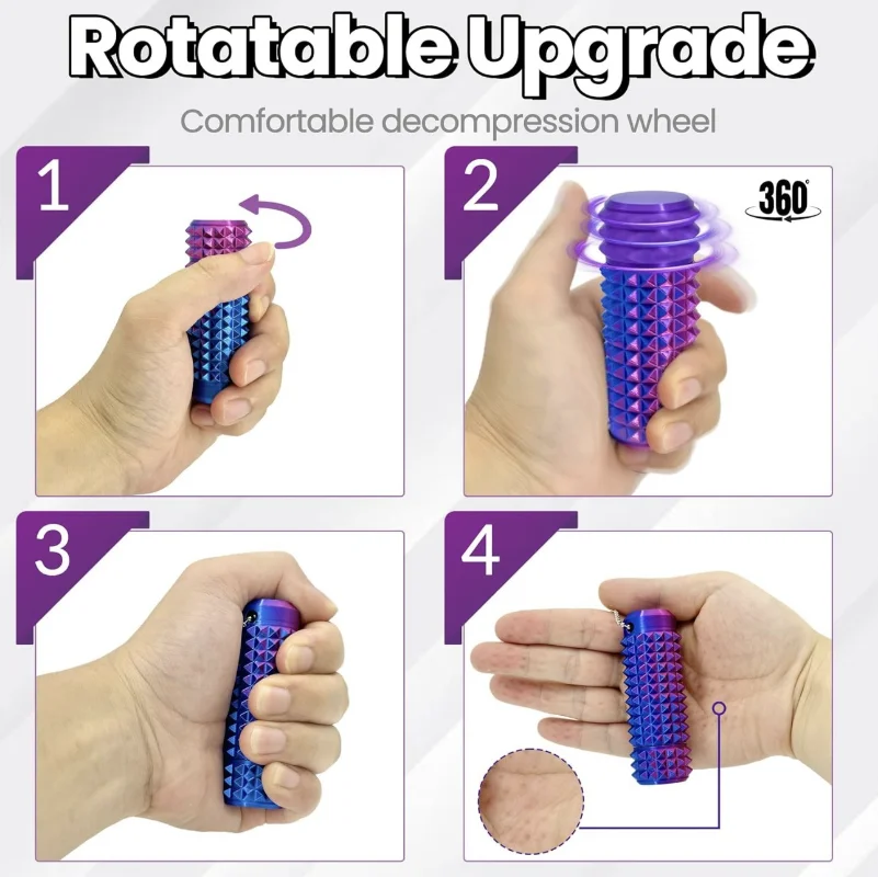 1pcs Fidget Keychain 3D 인쇄 Spiky Grippie Stim 열쇠 고리 감압 데스크탑 장식품 스트레스 릴리프 참신 선물