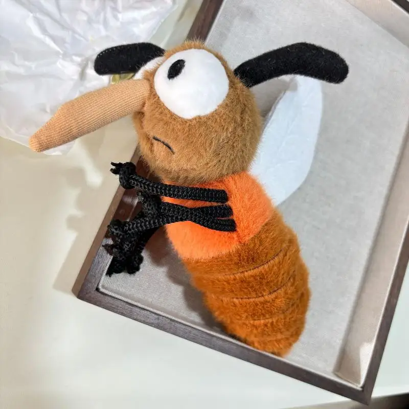 لطيف الكرتون الإبداعية الحشرات البعوض اليرقات الصراصير أفخم المفاتيح دمية قلادة Kawaii ظهره حلية الديكور
