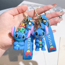 Disney Cartoon Anime Lilo and Stitch Pendant Keychains Holder Car Key Chain Key Ring Mobile Phone Bag Hanging Jewelry Gifts