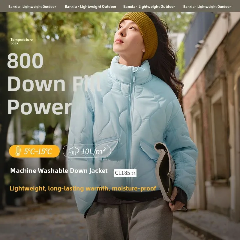 

Banana Le Women's Lightweight down Jaet CL8624 Stand Collar Windproof Cotton Padded Coat Autumn Outerwear