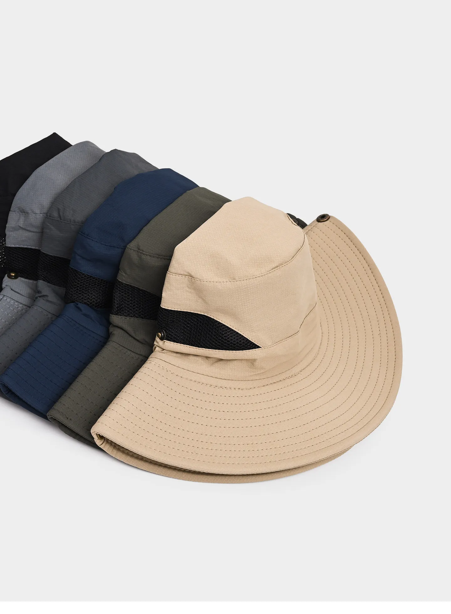 Unisex Summer UV Protection Bucket Hat Breathable Outdoor Sun Hiking Fishing Mountaineering Hat Anti-UV Wide Brim Fisherman Cap 5