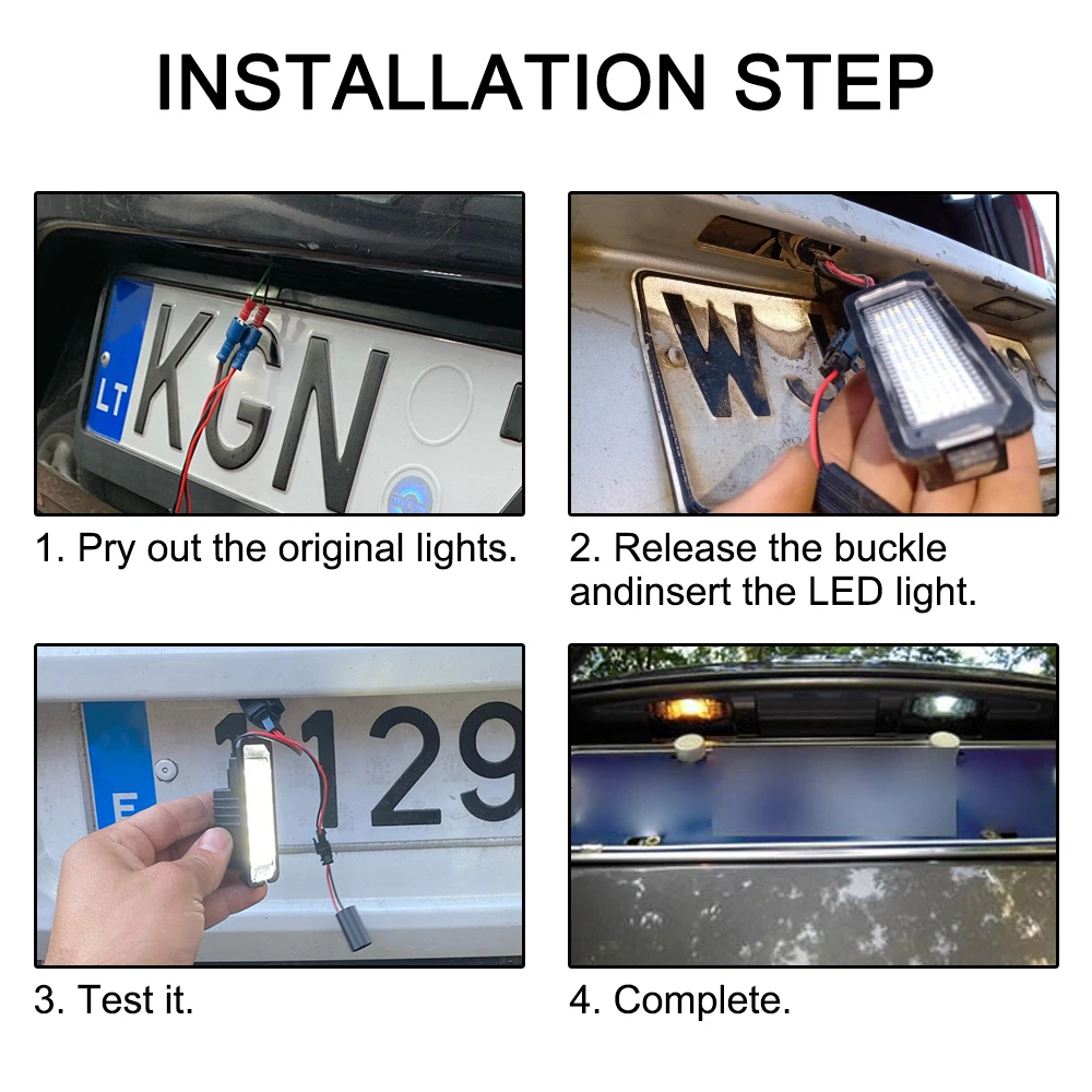 For BMW 1/3/5 Series E82/E90/E39/E60/F10 Tail Light 2Pcs/Set Car Accessories 18 LED Lamp Car License Number Plate Lights