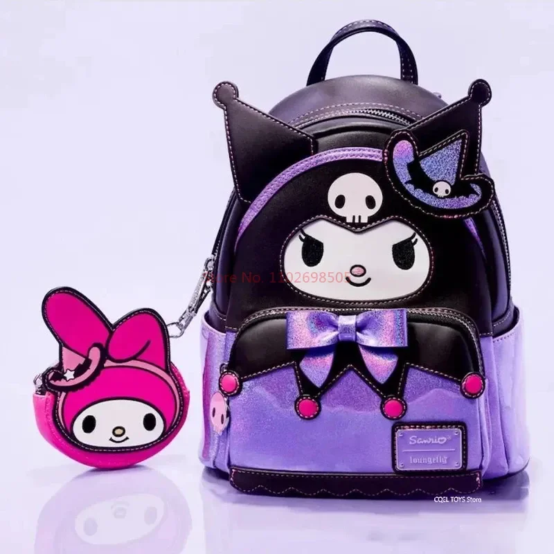 

New Sanrio Loungefly Series Purple Kuromi My Melody Backpack Pu Material Mini Creative Casual Backpack Girl'S Favorite Gifts