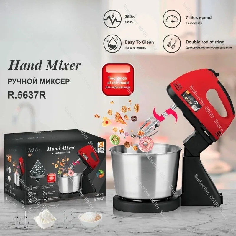 Electric Hand Mixer Mini Desktop Egg Beater Cream Whisk Dough Mixer Baking Tool for Cake Bread Kitchen Appliance Compact Mixer