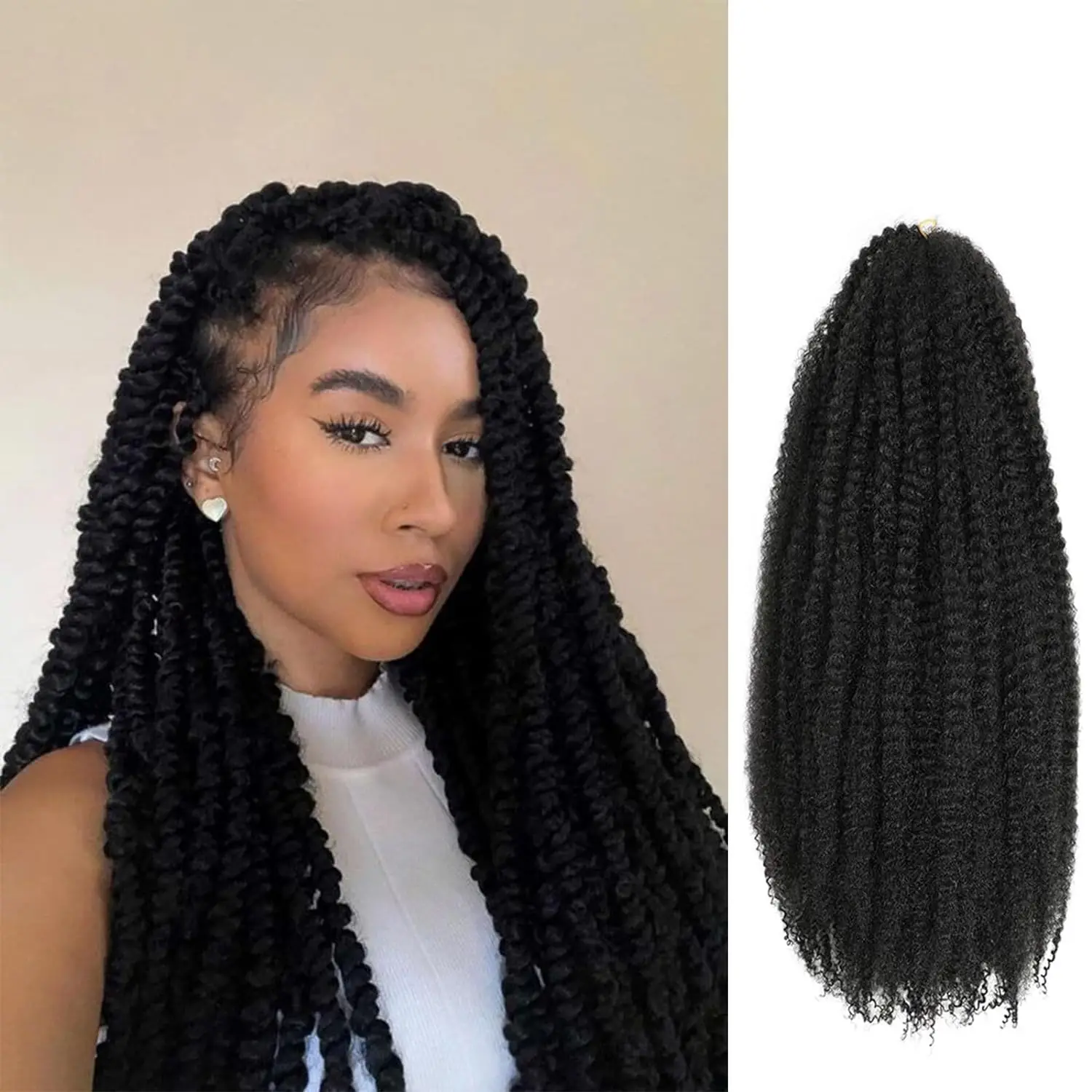 Marley Twist Flechten Haar 18 Zoll für Faux Locs lange verworrene Afro Marley Flechten Haar synthetische Häkeln Haar verlängerungen