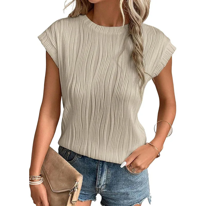 T shirt women 2026 fashion round-neck ultra-short sleeves solid color summer T-shirts top tshirt women's clothing