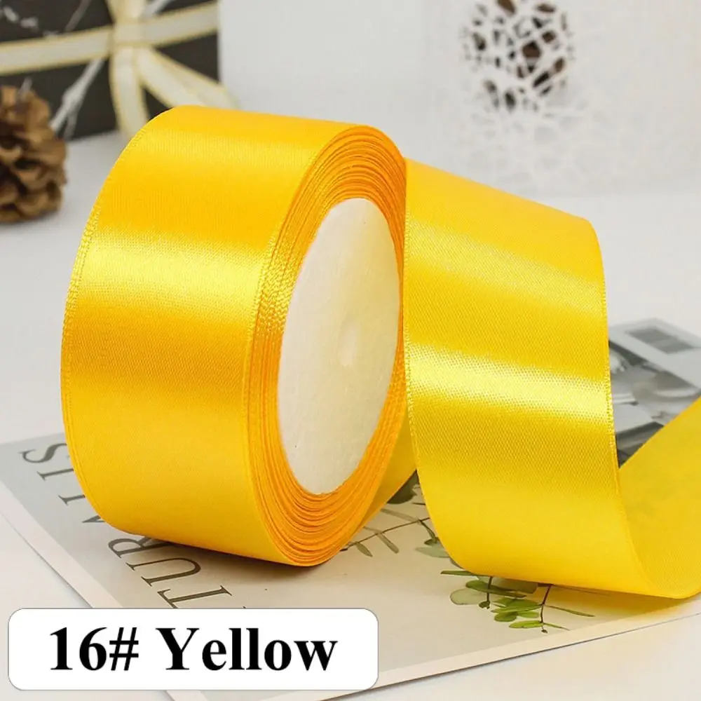 22Meters Dark Colors 4cm Shiny Silk Ribbons Solid Crafts Bow DIY Gift Wrap Polyester Gift Wrapping Ribbons