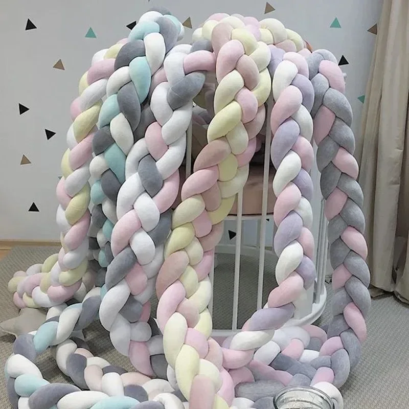 1.5M Baby Bumper Bed Braid Knot Pillow Cushion Bumper for Infant Crib Protector Cot Bumper Room Decor Crib Bedding Set 150cm*8cm