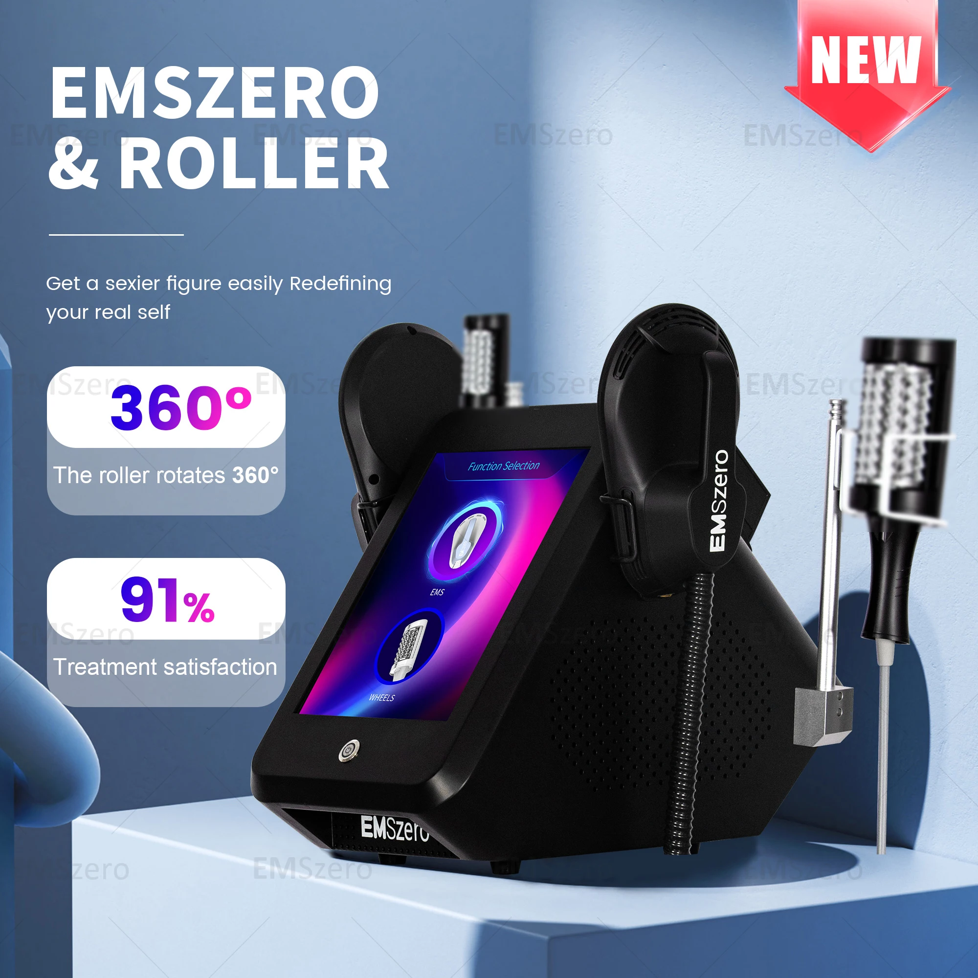 For Salon Use EMSZERO Slimming Machine 2 in 1 Roller Massage Lose Weight Therapy 40K Compressive Micro Vibration Vacuum 6D Body