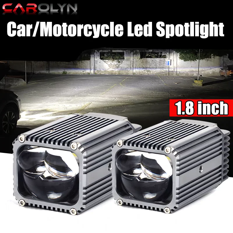 1.8 Inch Motorcycle Spotlights Car Headlight Projector Dual  Laser Lens High Low Beam Grille Work Light for Trucks Off-road Moto