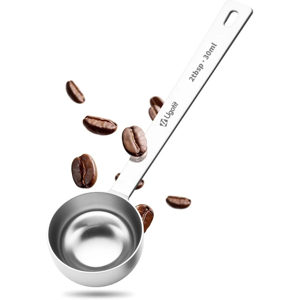 

Coffee Scoop for Ground Coffee 2 Tbsp- 304 Stainless Steel Long Handled Measuring Spoon for Coffee, Tea, Sugar & Spices, Durable & Dishwasher Safe