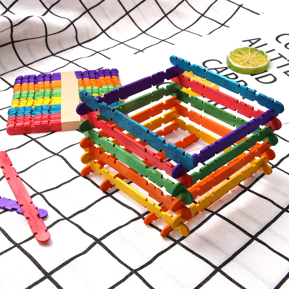 

200 шт. деревянных планок для рукоделия, строительных материалов, 11,4x1x0,2 см, креативные палочки для поделок на свадьбу, день рождения, Рождество