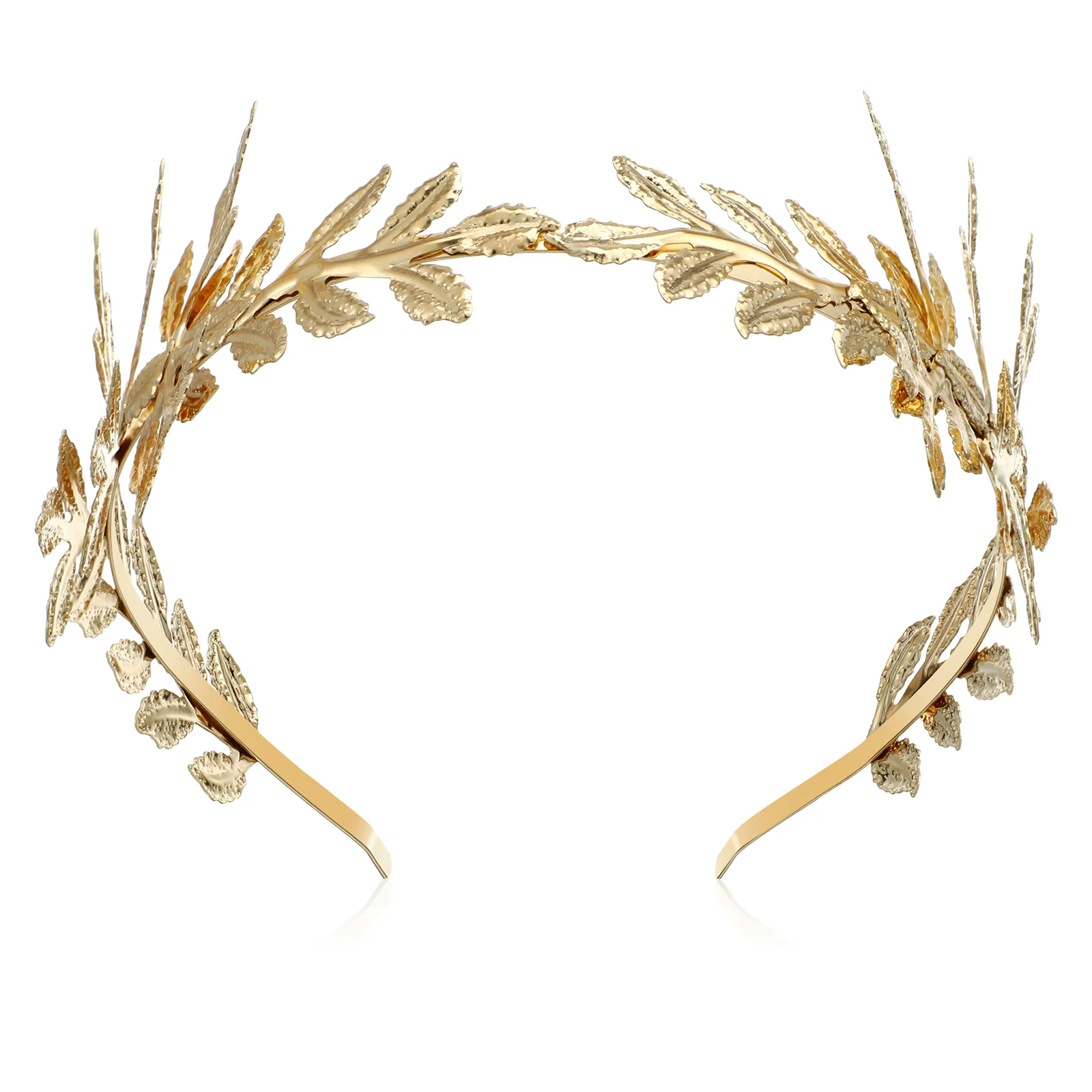 

Baroque Headdress Leaf Bridal Headband Hair Accessories Vintage Golden Gold-Plated