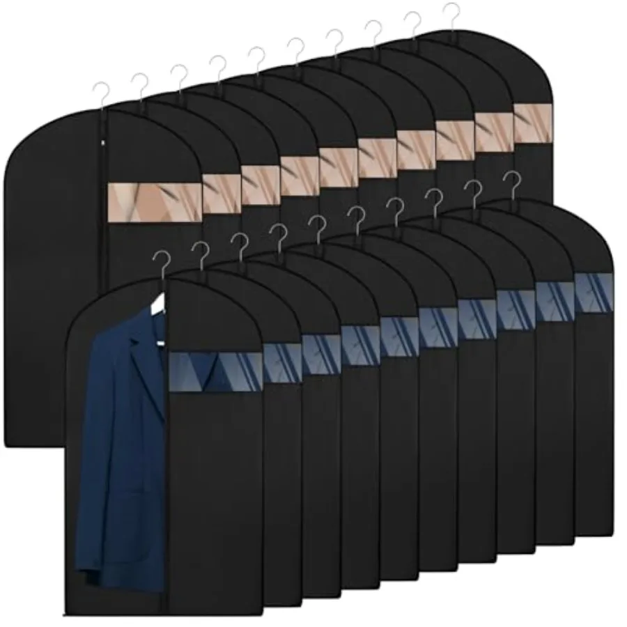

20 Pk Gent Bags for Hanginst Bags For Closet Storage and Travel wi Clear ow 40-h t Gent Bafor Men Women Skirt Shirt Blk