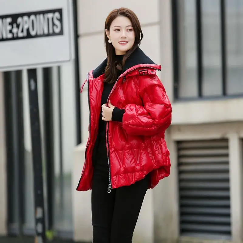 Abrigo de moda y personalizado de longitud media, nueva chaqueta de plumón elegante y de gama alta, abrigo cálido con capucha gruesa, abrigo de invierno