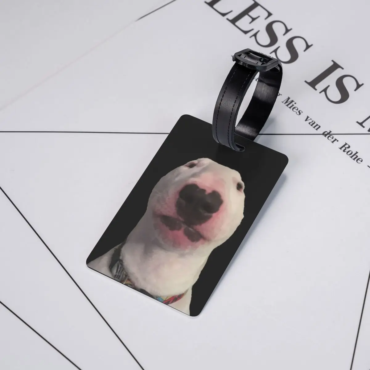 Etiquetas de equipaje personalizadas para maletas, cubierta de privacidad, tarjeta de identificación con nombre, perro Bull Terrier, divertida