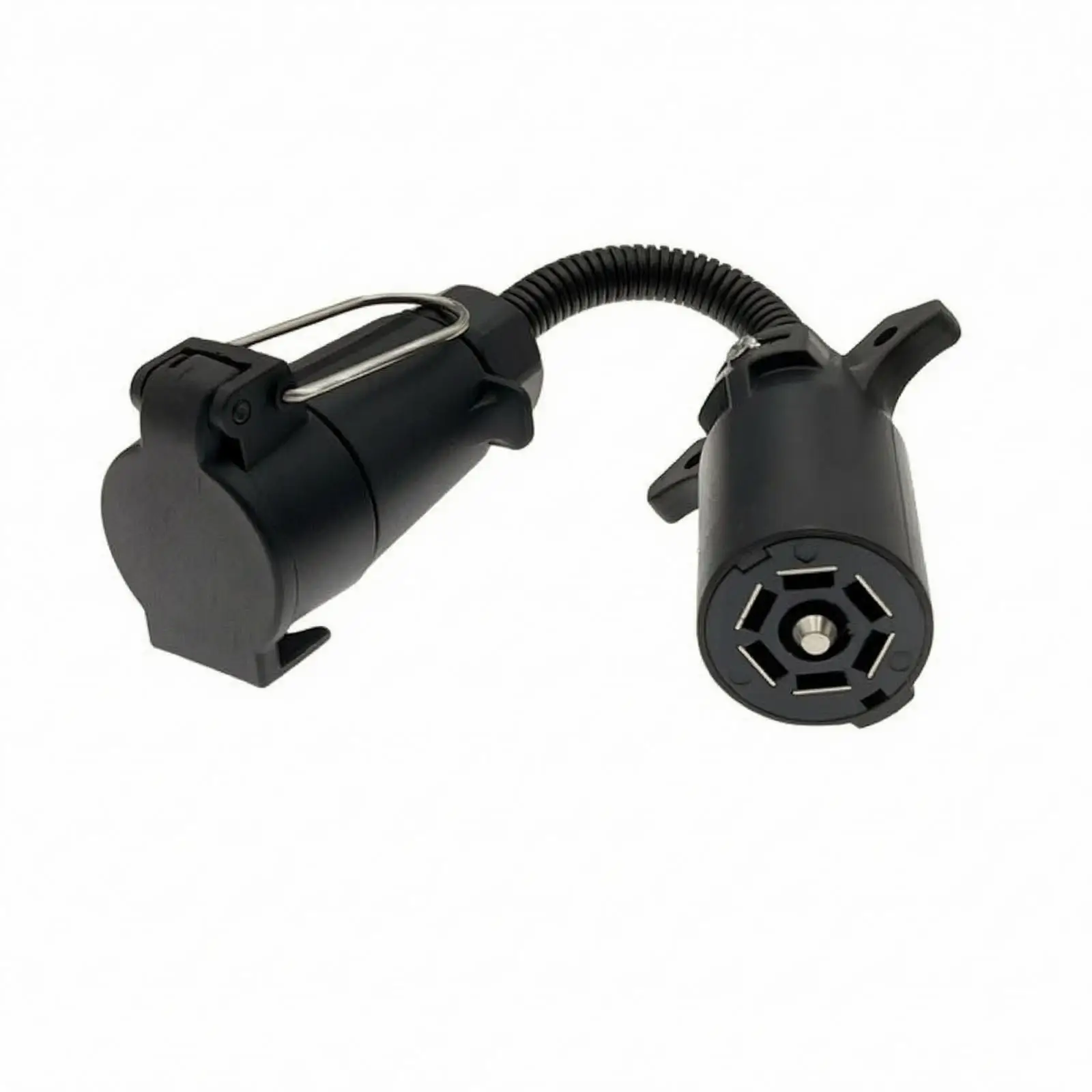 Heavy Duty Trailer Plug Adapter 7 Way Round US Male to EU Female Socket for Caravan