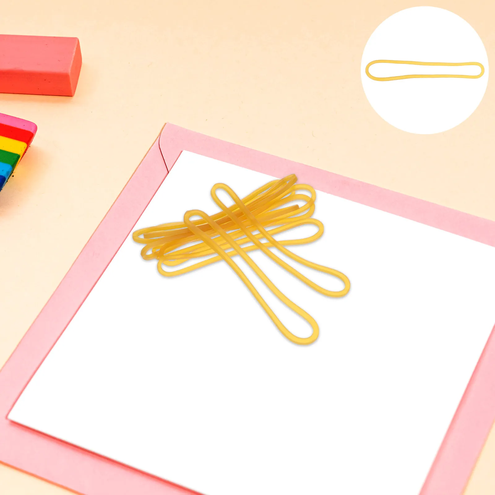 

500 шт. резиновых лент высокой эластичности, усиленные, желтые, для организации офисных файлов, финансовых документов, оптом, прочные эластичные ленты