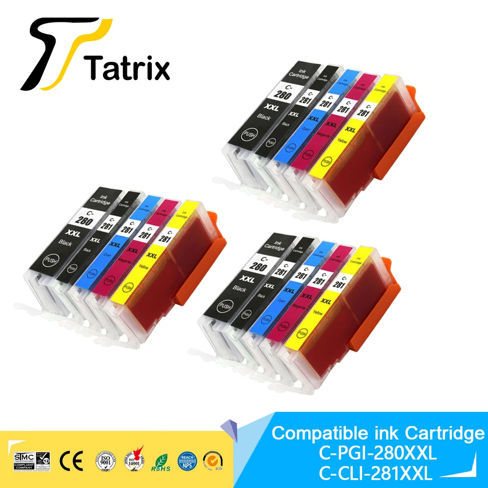 280XXL 281XXL  for Canon Compatible Ink Cartridges PGI280XXL CLI281XXL for Canon PIXMA TS702/TR7520/TR8520/TS6120/TS6220