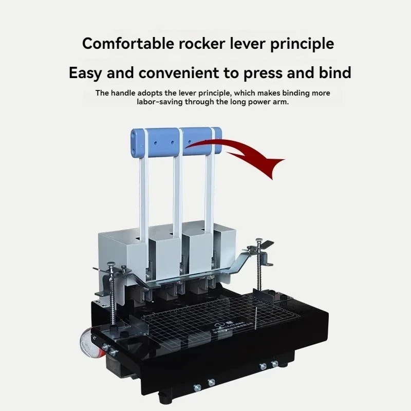 Archival documents, financial vouchers, document binding and punching machine, manual three-hole coil binding machine