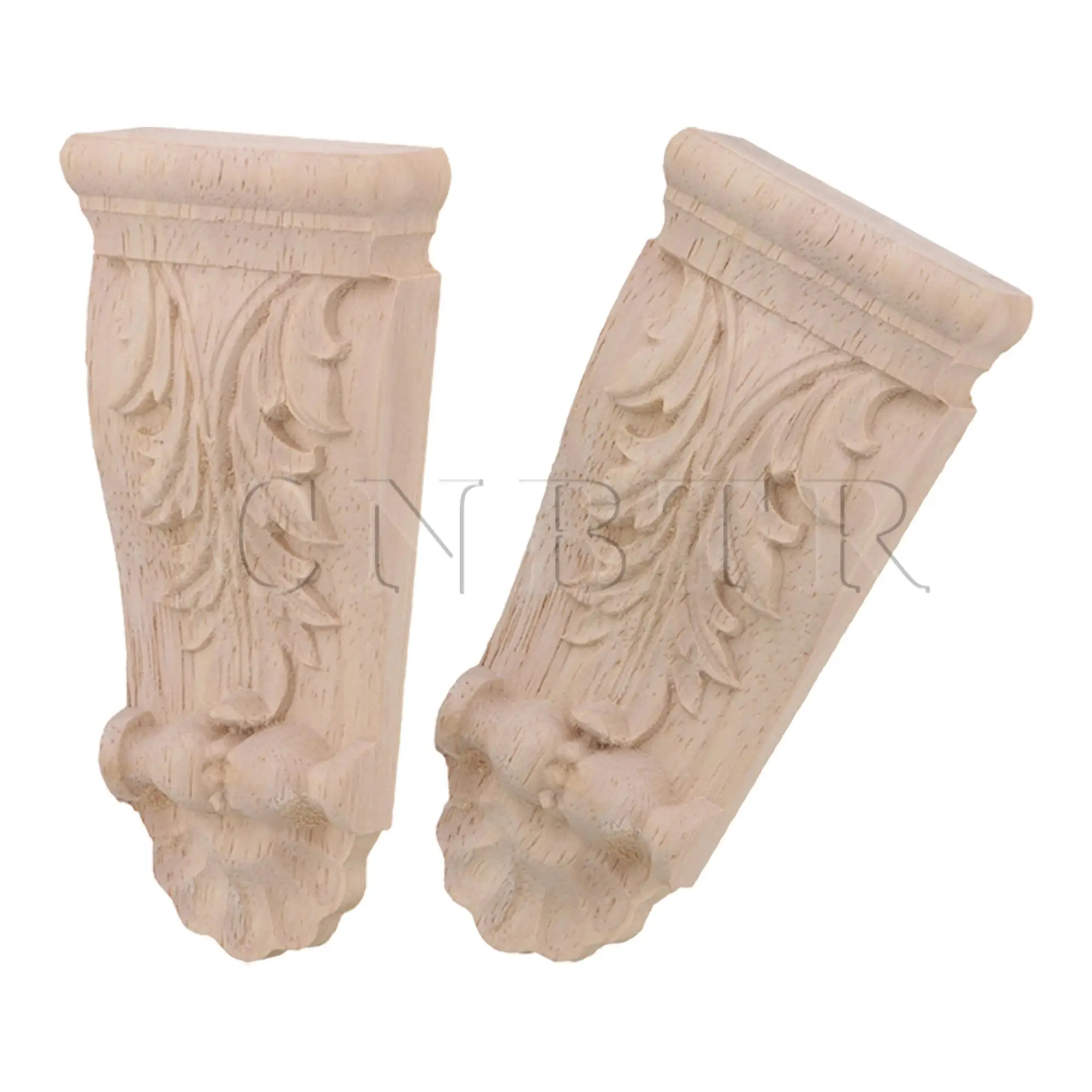 CNBTR 15Pieces Unpainted Solid Wood Carved Corbels Column 1.97