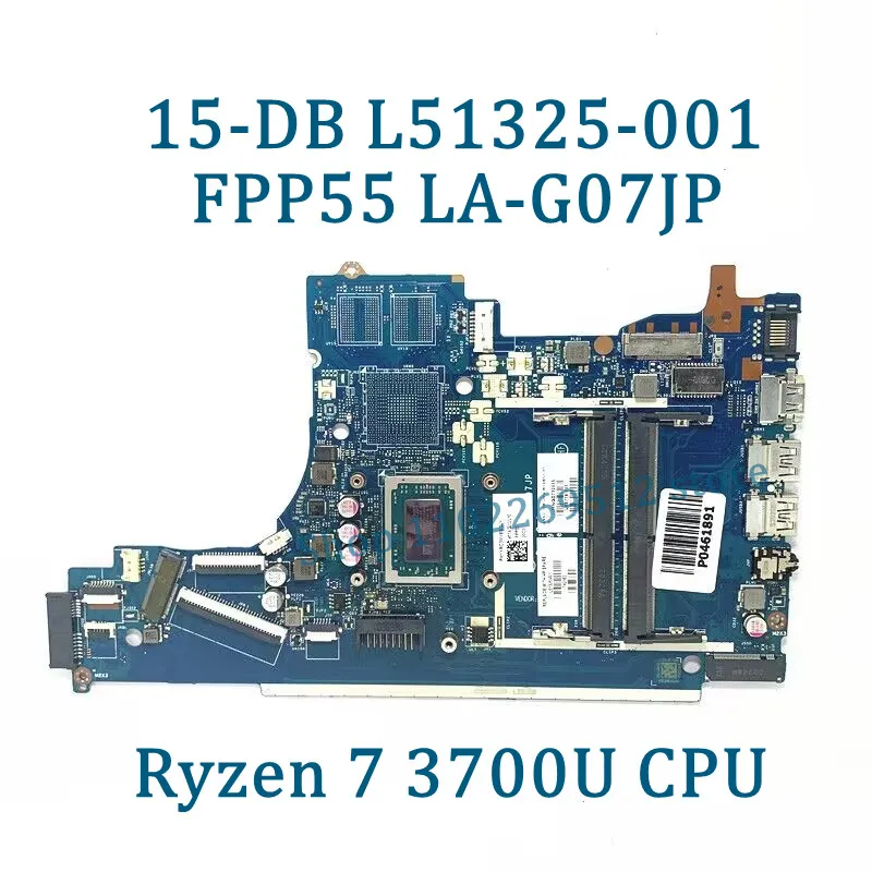 L46515-001 L51325-001 L68778-001 Mainboard FPP55 LA-G07JP For HP 15-DB Laptop Motherboard With R5 3500U/R7 3700U CPU 100% Tested