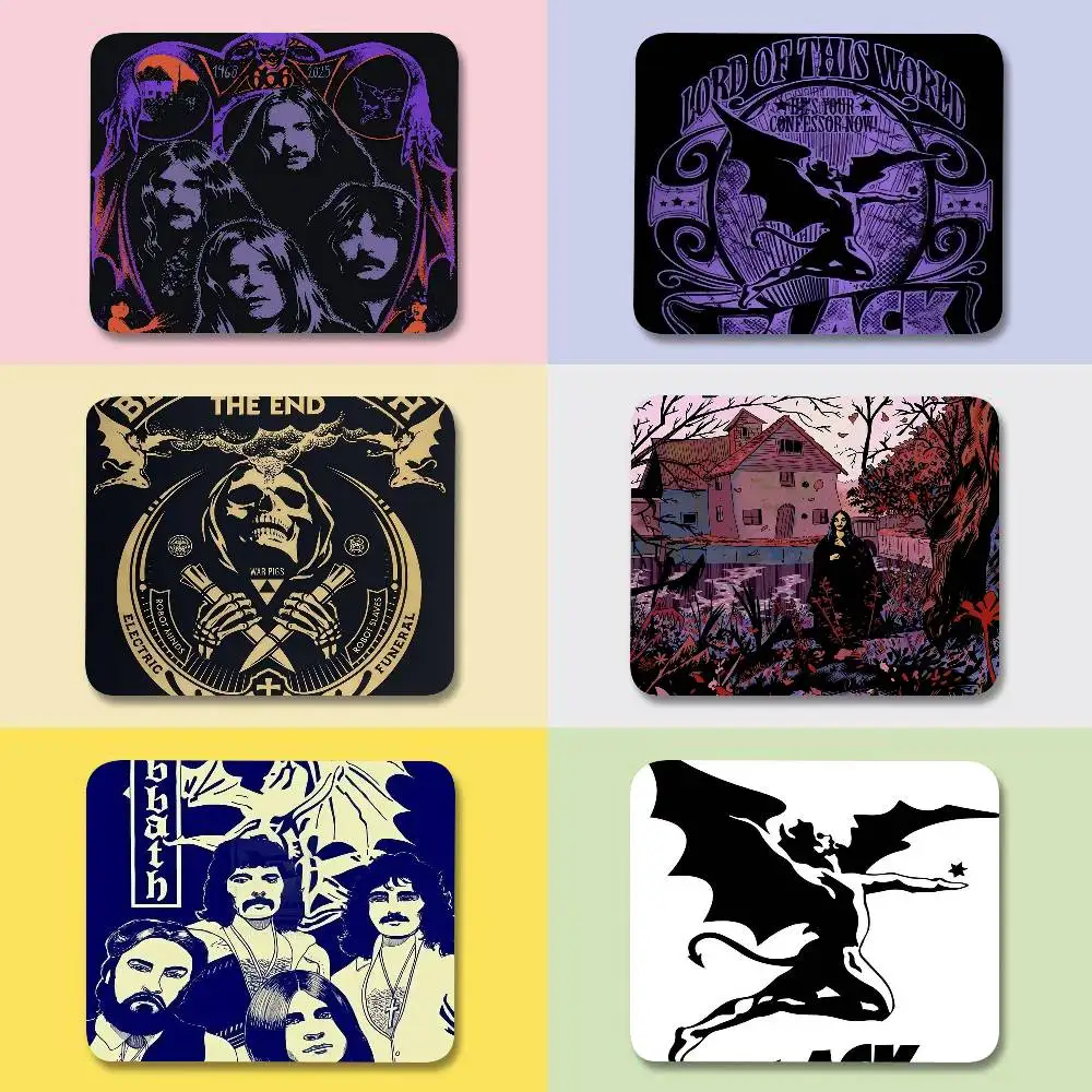 Schwarzes S-Sabbaths Singer Mauspad, kleine Größe, kreative Tischmatte, Untersetzer, Spiel-Mauspad, Schreibtisch-Mauszubehör, quadratischer Teppich