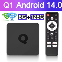128GB Q1 Smart TV Box Android14 Allwinner H313 Dual Wifi 8K 64G 128G Media Player Android14  Google Media Player Set Top Box