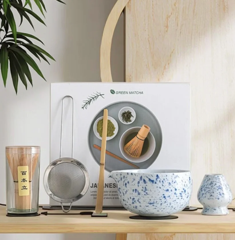 

Набор из 5 предметов матча, крапчатый набор венчиков матча, чайный набор матча, аксессуары для чайной церемонии династии Сун для любителей латте матча