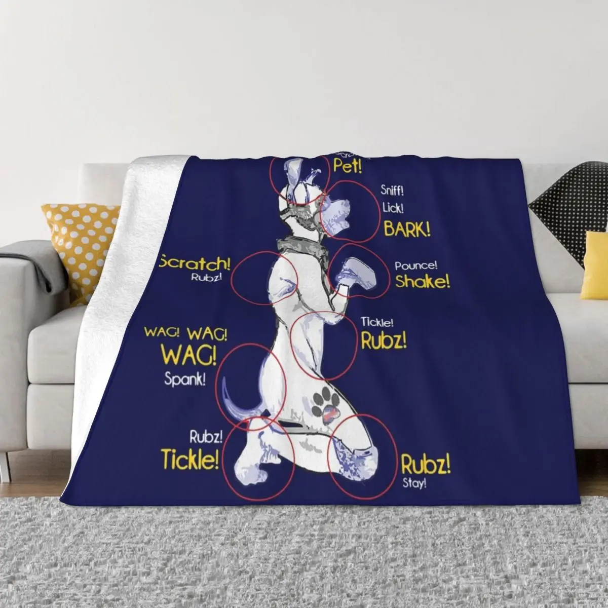 Human Puppy Play T-Shirt - Puppy Diagram Puppy Pride Throw Blanket Luxury Thicken Soft Beds Bed covers Large Blankets