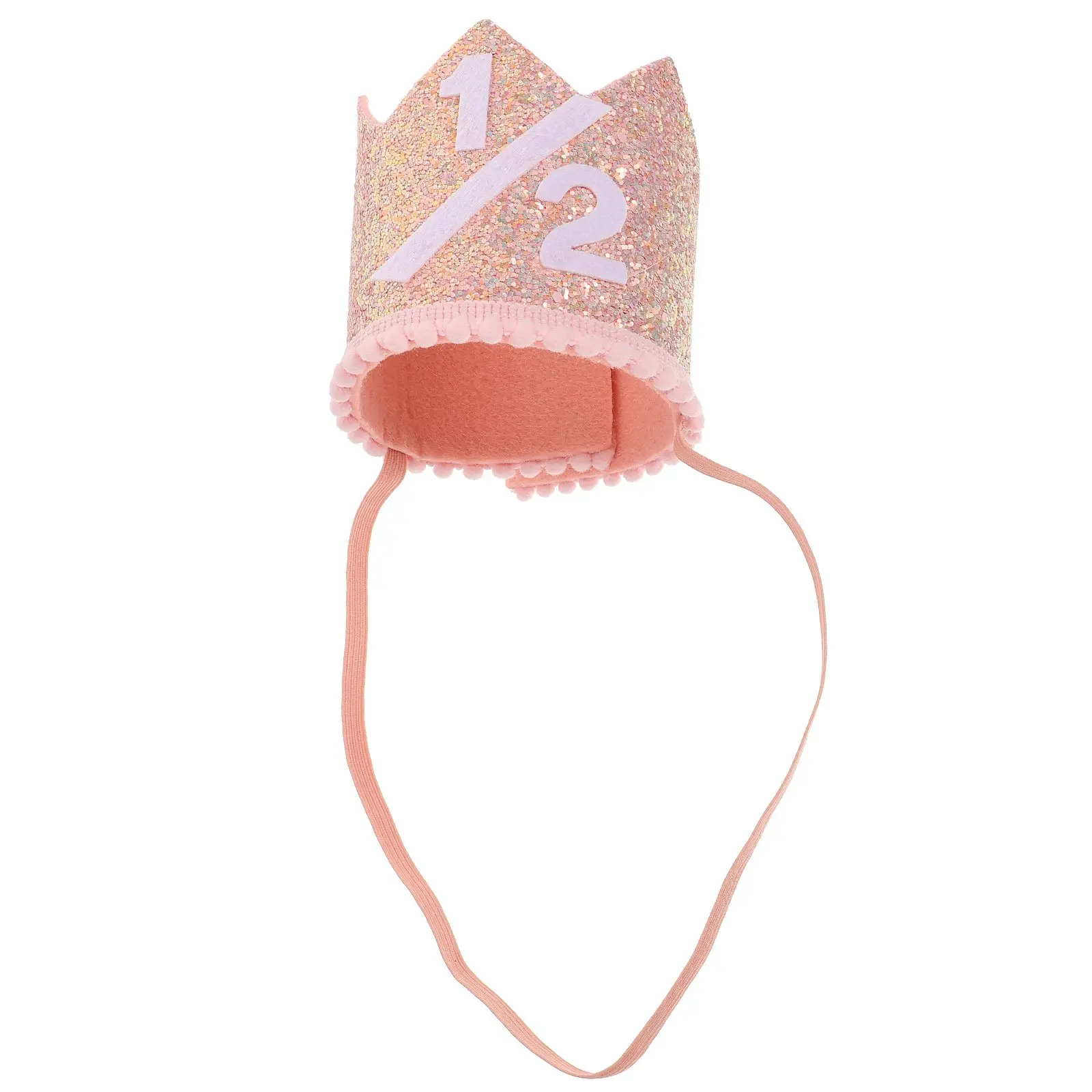 

Sequin Crown Birthday Hat Rose Gold Kids Party Hats Photo Props Felt Cloth Adorable Festival Headwear Stylish Adult Decorative