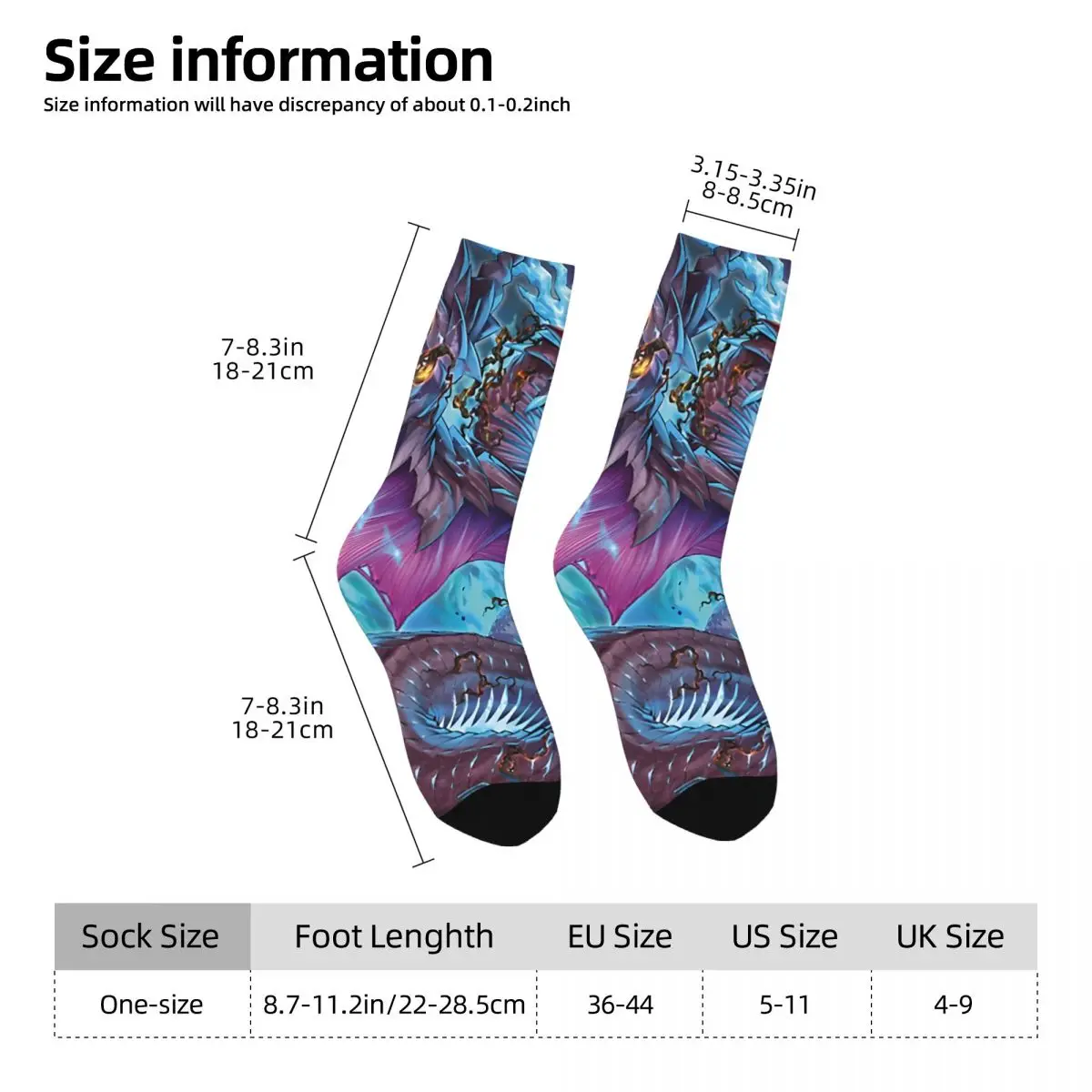 Salle-Eyes-Chaussettes Dragon Flamberge pour Homme, Chaussettes Vintage Harajuku Street Style, Motif Nouveauté, Chaussettes Crew