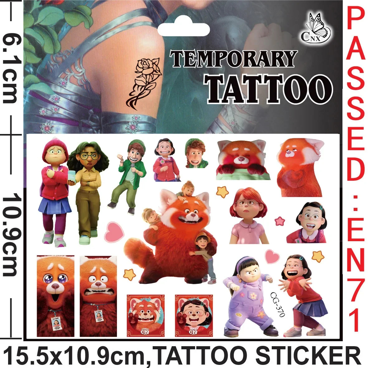 Pegatinas de tatuaje de registro de transformación juvenil, pegatina Linda impermeable, suministros de fiesta de cumpleaños de Anime divertido, decoración para regalo de niños