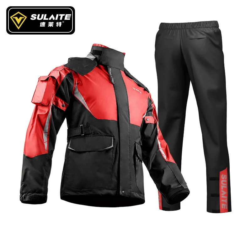 

Motorcycle Raincoat Parkas Waterproof Jacket Pants L4 Water-resistant Reflective Multi Pockets Breathable Pro Cruising Rally ADV