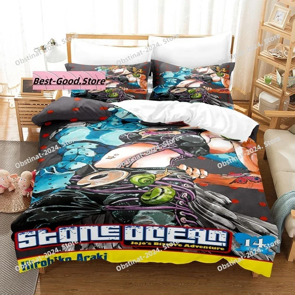2025 JoJo Bizarre 3D Printing Comforter Bedding Set,Duvet Cover Bed Set Quilt Cover Pillowcase,King Queen Size Bedding Set Kid