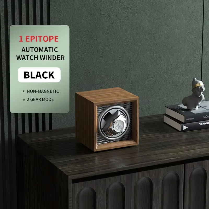 IBBETON Luxusmarke Holz Uhrenbeweger High-End 1-Slot Automatikuhren Box mit Mabuchi Moto Uhrenschrank Uhr Aufbewahrungsbox 4