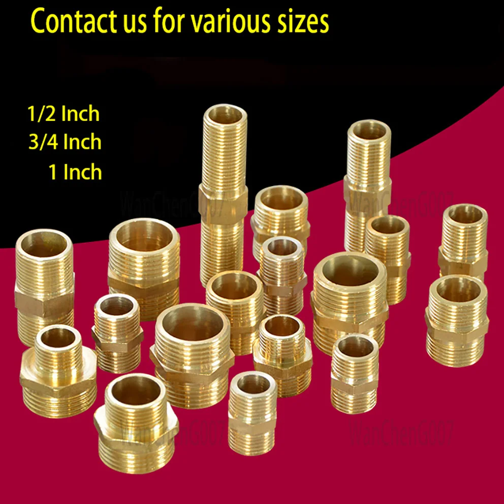 

Brass Pipe Hex Nipple Fitting 1/2" 3/4" 3/4" 1"To3/4" 1" BSP Male Thread Quick Adapter Coupler Connector for Water Gas Oil----