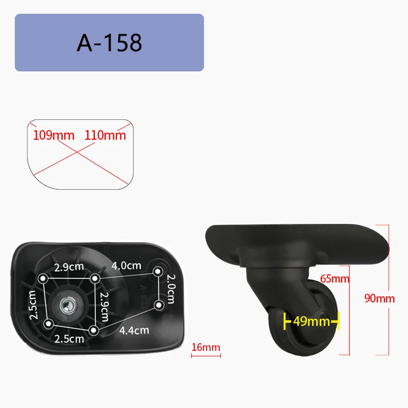 For Diplomat Suitcase A-158/HLA-833 Universal Wheel Luggage Accessories Spare Parts for Trolleys Wheel Replacement Repair