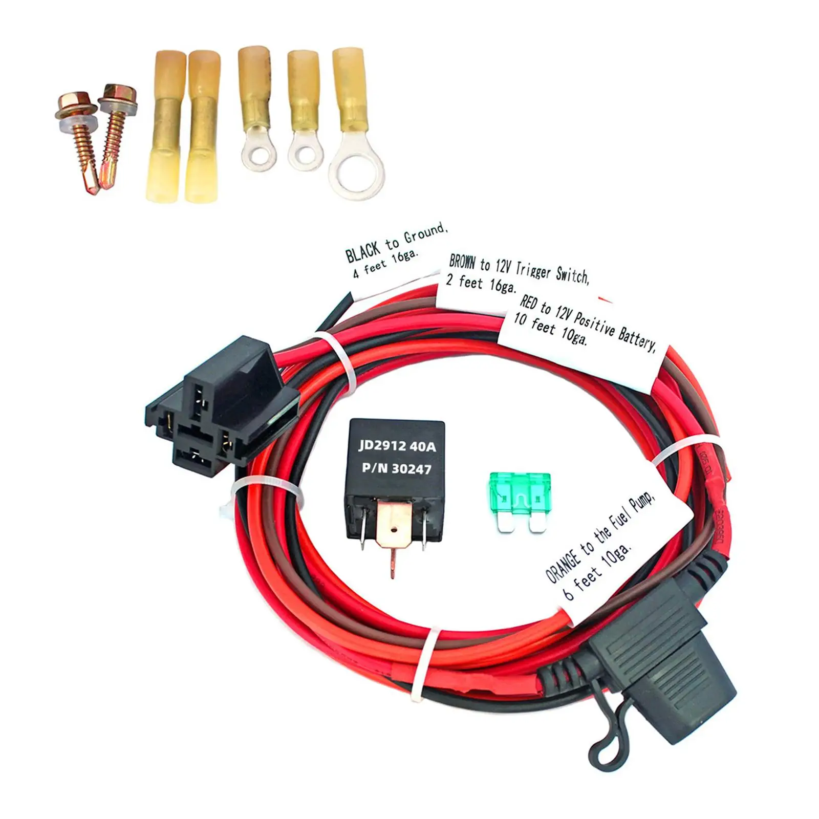 Waterproof Electric Fuel Pump Relay Set Heavy Duty for 12V System Cars