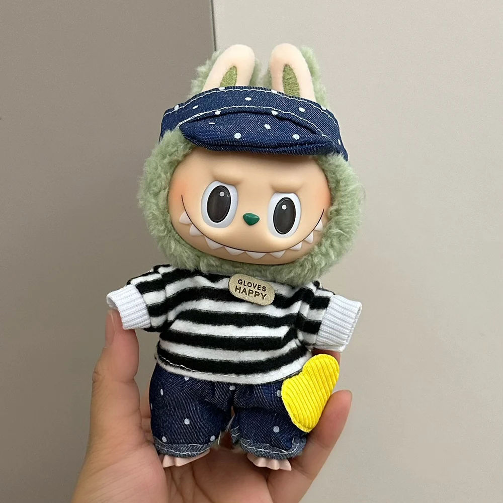Mini Plush Doll Fashion Clothing Set Accessories 15-17cm For Labubu Idol V1 V2 Work Pants Set Clothing Gifts