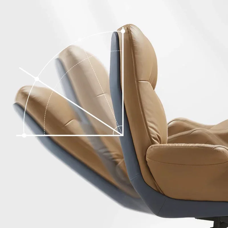 Computer Chair, Business Light Luxury Boss Chair, Comfortable Sitting Conference Chair, Backrest Leather Chair