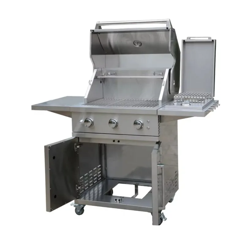 

Barbecue Gas Grill Rack Stainless Steel Outdoor Trolley