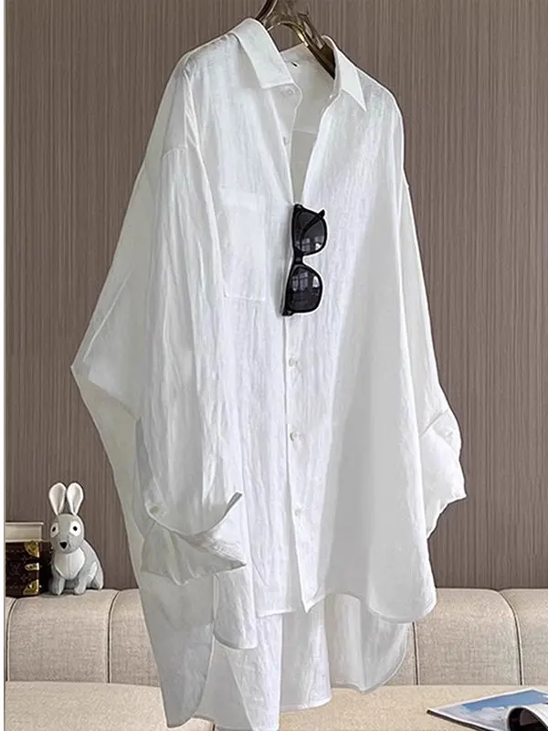 

Повседневная свободная рубашка с длинными рукавами для защиты от солнца, женская тонкая весенняя верхняя одежда, удобная, дышащая, легкая, модная