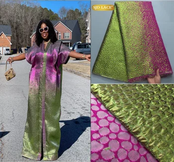 SJD LACA 非洲錦緞蕾絲布料 2025 高品質尼日利亞提花法國德馬斯克蕾絲,適用於縫製女士派對禮服 4012 8 最佳銷售 尼日利亞錦緞布料 - №4