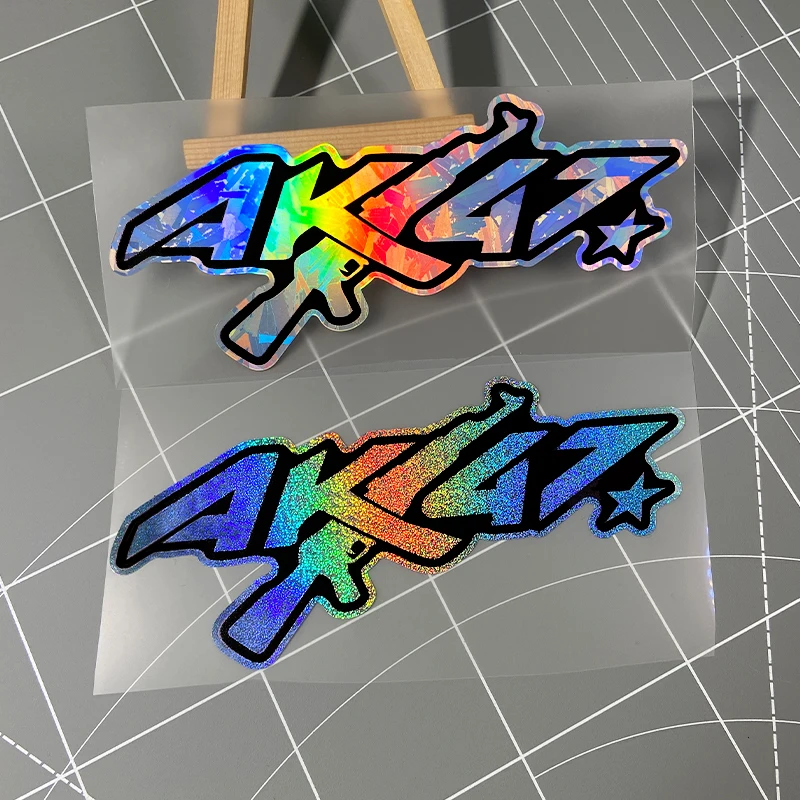 AK47 Sticker Motorcycle Style Vinyl Decal Waterproof Creative Design For Fuel Tank Helmet Scooter Car Window Decoration - view 6