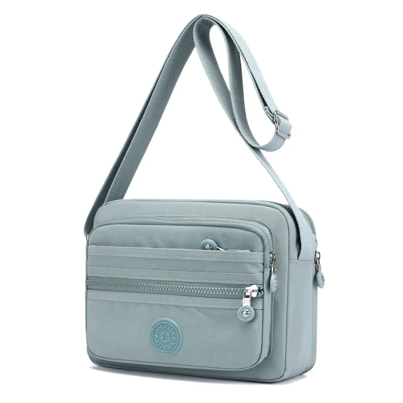 2023 New Shoulder Bag Multilayer Solid Zipper Crossbody Bags for Women Simple Female Messenger High Quality Nylon