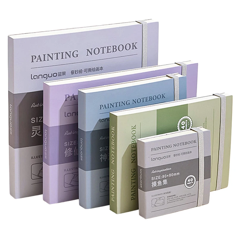 250gsm Paper Tearable Drawing Notebook Handbook 40sheets Professional Thick Cardboard Watercolor Sketchbook Graffiti Mini Books