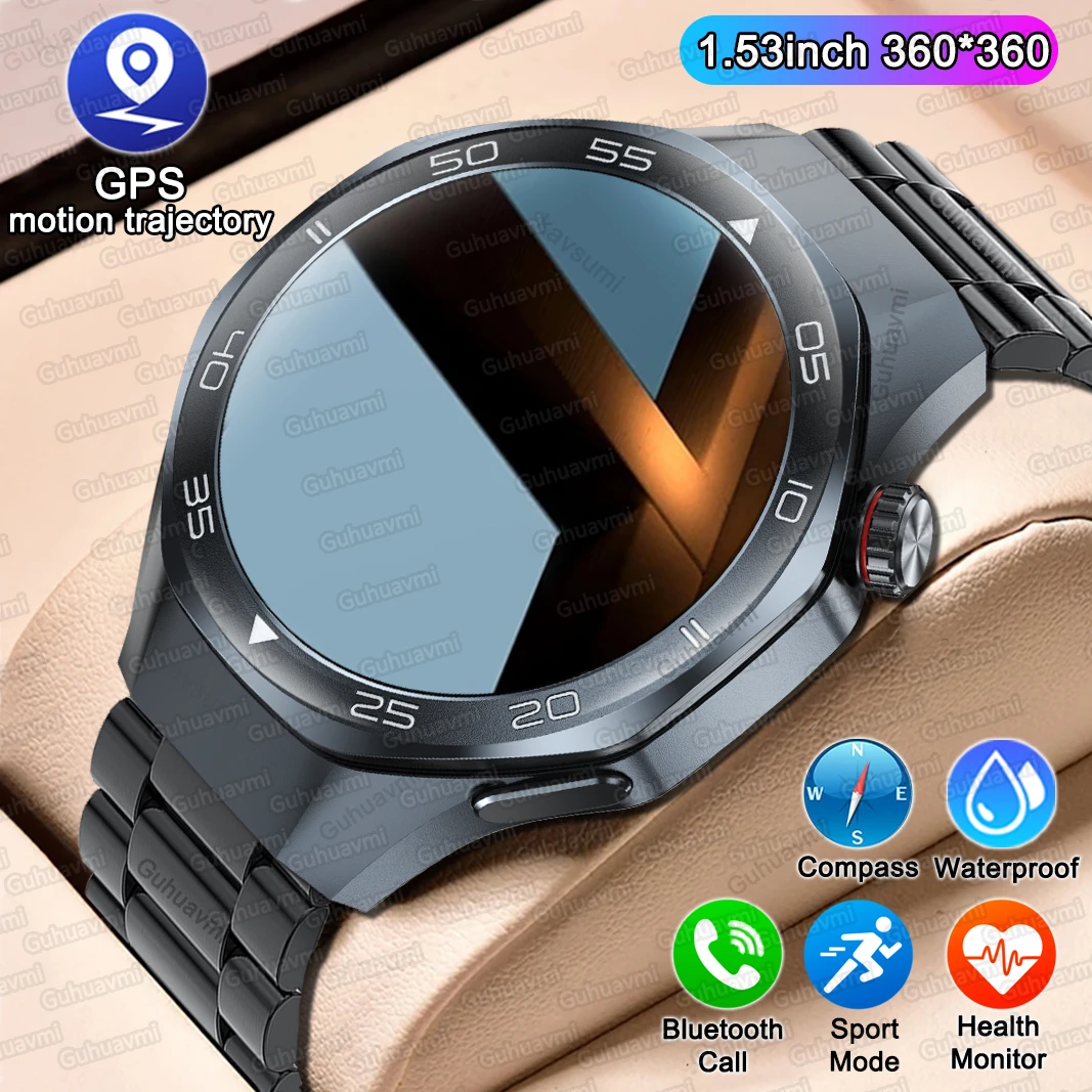 

2025 New GPS Sports Smart Watch 1.53 inch HD AMOLED IP68 Waterproof Heart Rate Compass Bluetooth Call Smartwatch For Android iOS