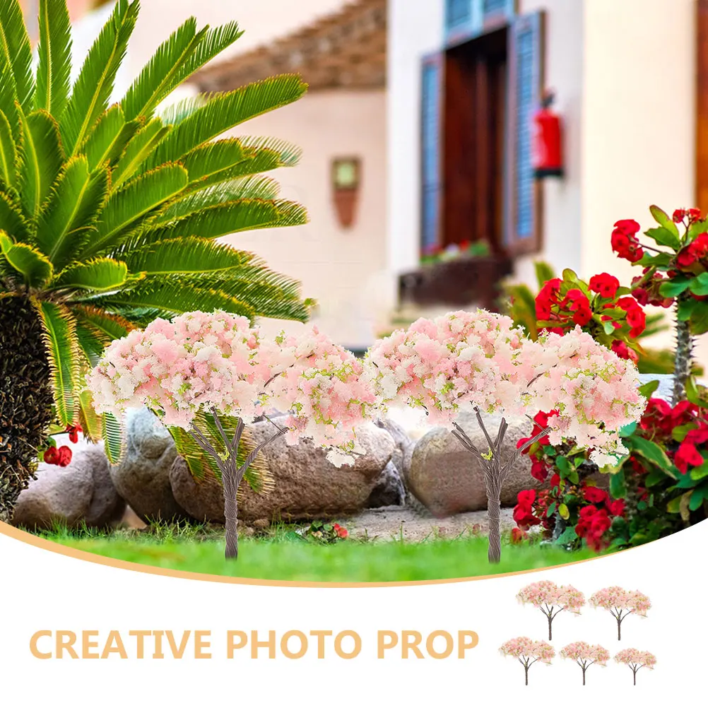 10 قطعة أشجار زهر الكرز المصغرة نابض بالحياة ديوراما طاولة الرمل المشهد ديكور المشهد الصغير تحسينات المشهد نموذج شجرة #4